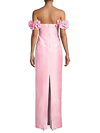 Azi Off-the-Shoulder Column Gown