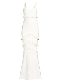 Solana Ruffle-Trim Mermaid Gown