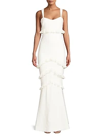 Solana Ruffle-Trim Mermaid Gown