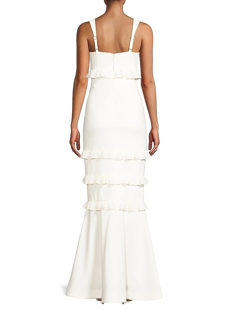 Solana Ruffle-Trim Mermaid Gown