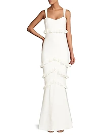Solana Ruffle-Trim Mermaid Gown