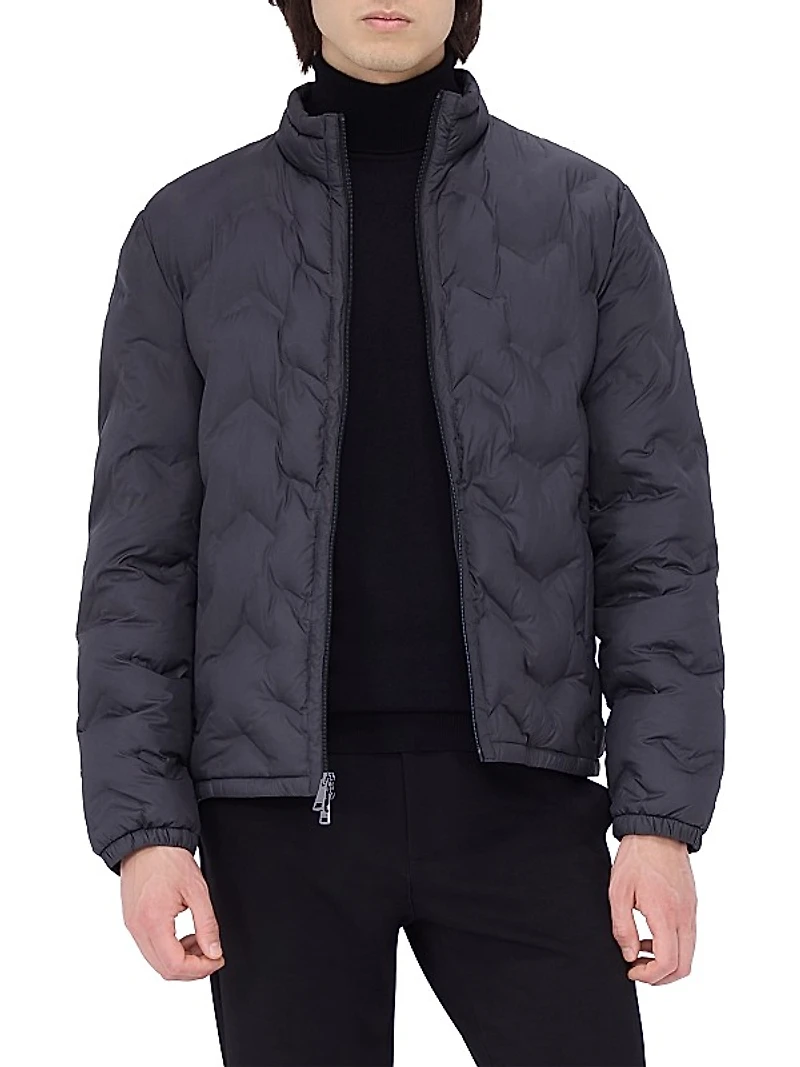Quilted Zip Bomber Jacket