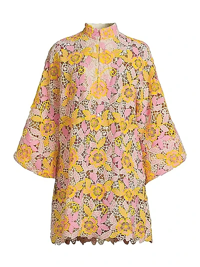 Floral Lace Mini Caftan