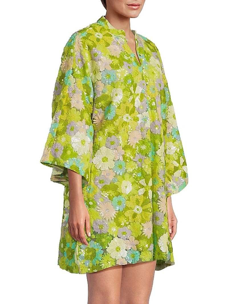 Burst Sequin Mini Caftan