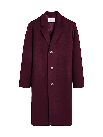 Tailored Wool-Blend Single Breasted Coat