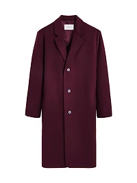 Tailored Wool-Blend Single Breasted Coat