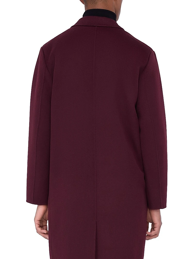 Tailored Wool-Blend Single Breasted Coat