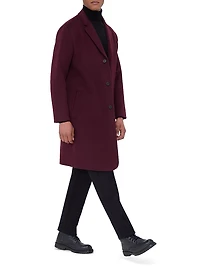 Tailored Wool-Blend Single Breasted Coat
