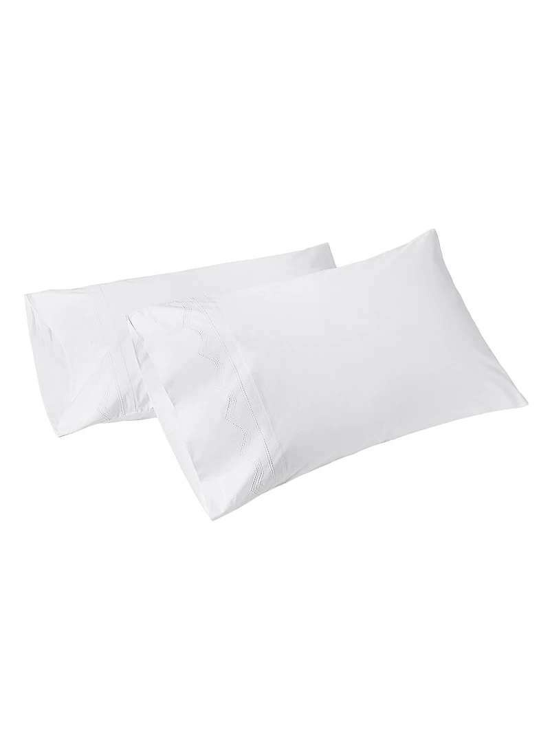 Vista Embroidered Organic Pillowcase Set of 2