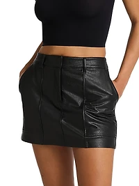 Faux Leather Utility Micro Miniskirt