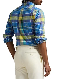 Classic-Fit Plaid Button-Down Cotton Oxford Shirt