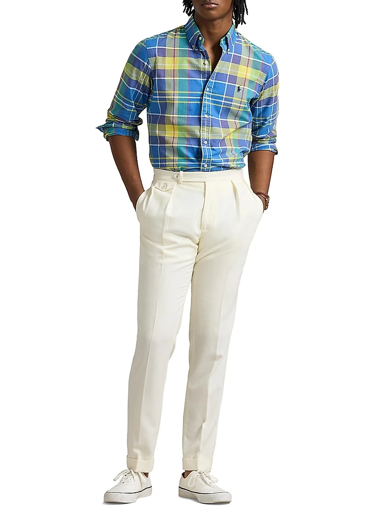 Classic-Fit Plaid Button-Down Cotton Oxford Shirt