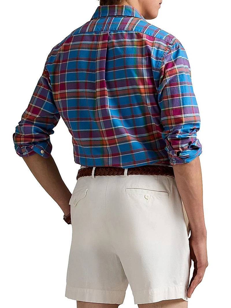 Classic-Fit Plaid Button-Down Oxford Shirt