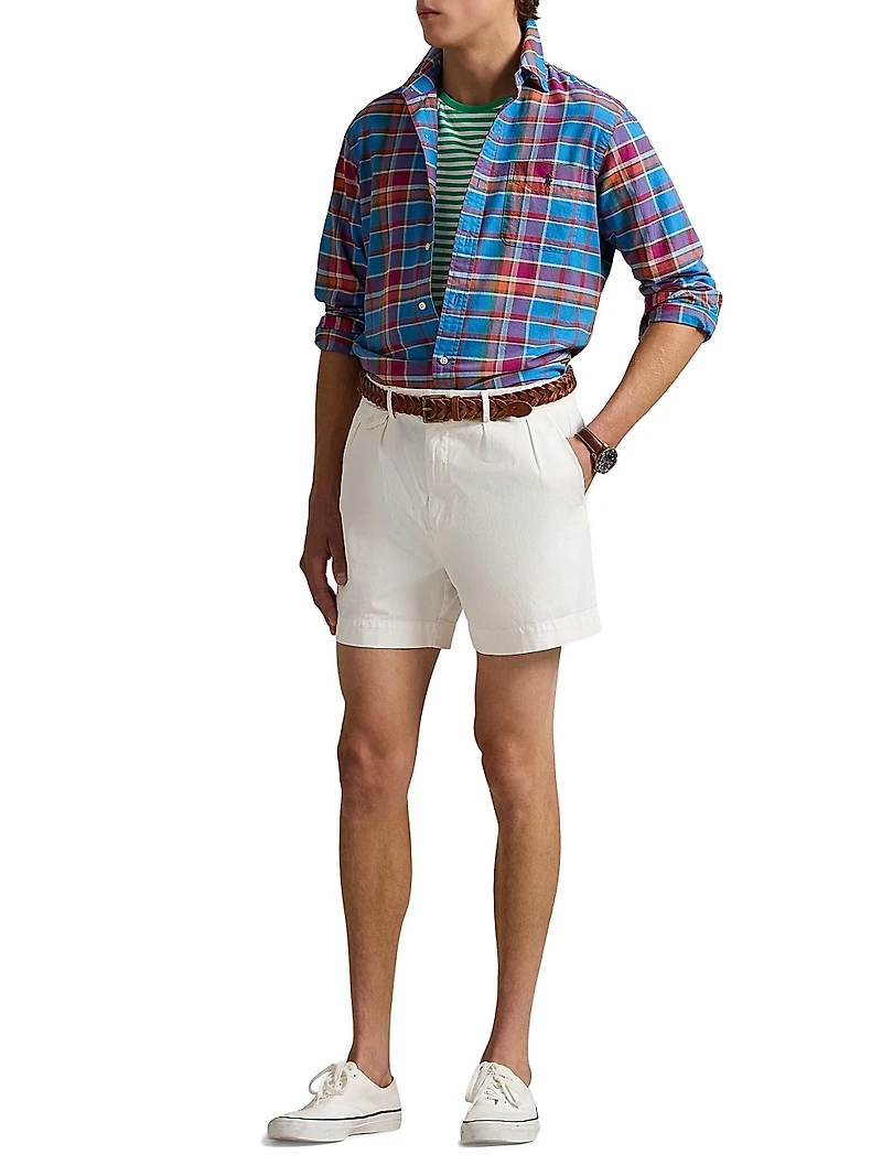 Classic-Fit Plaid Button-Down Oxford Shirt