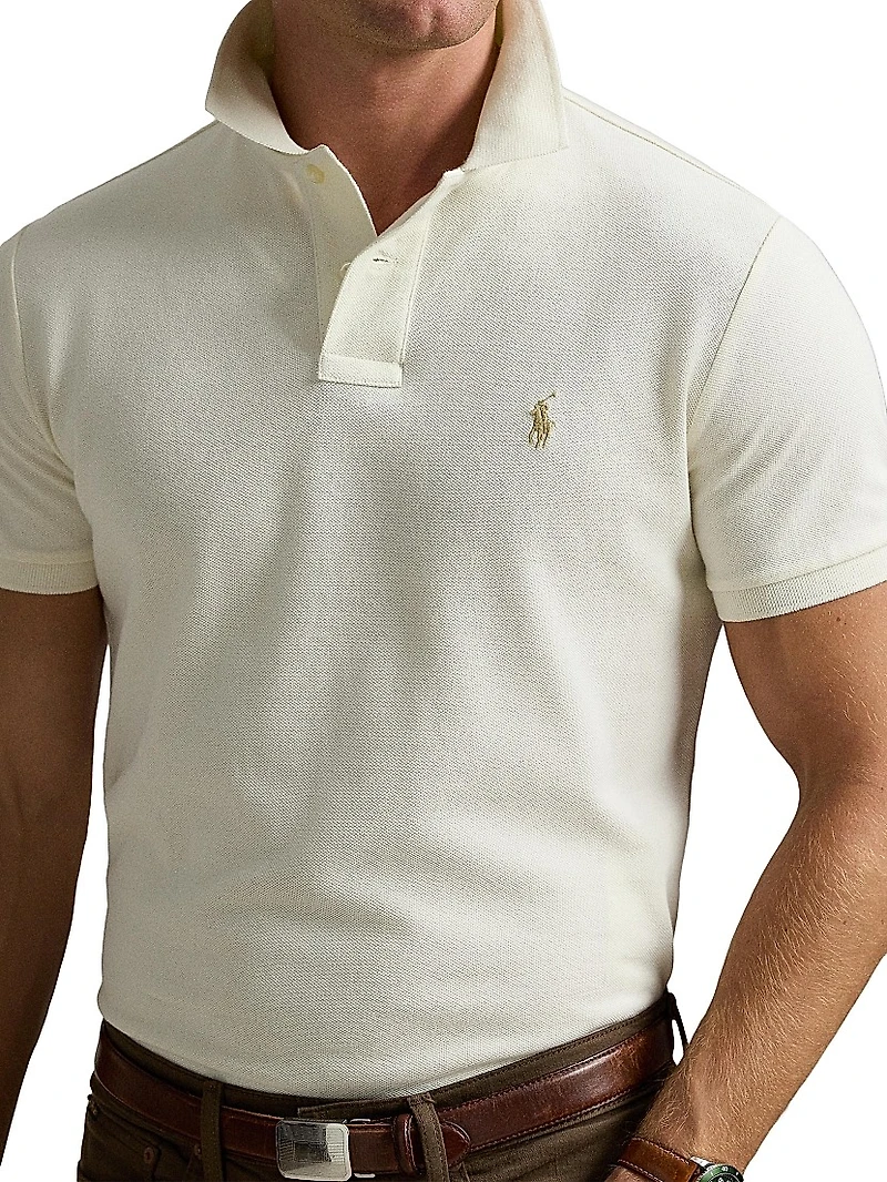 Slim-Fit Mesh Polo Shirt