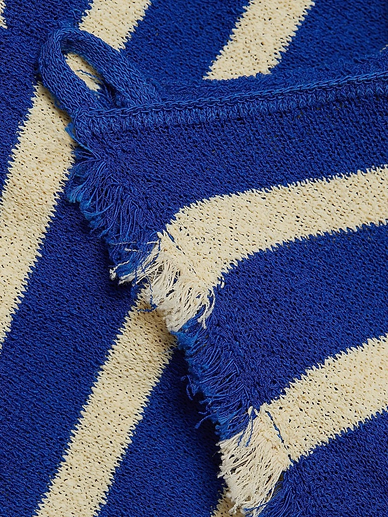 Yves Stripe Fringed Knit Dress