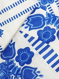 Pippa Tie-Straps Printed Linen Maxi Dress