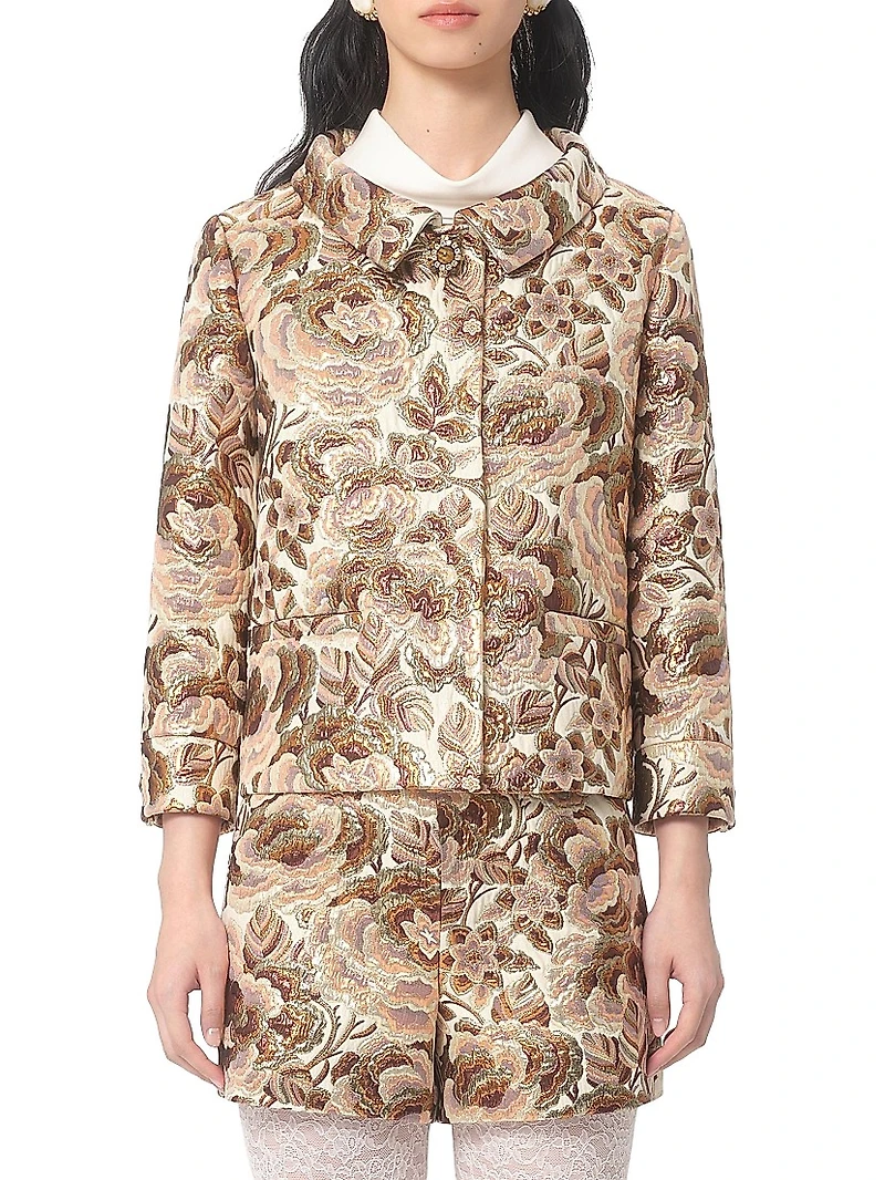 Apres L'hiver Matelasse' Rose Lurex Jacket