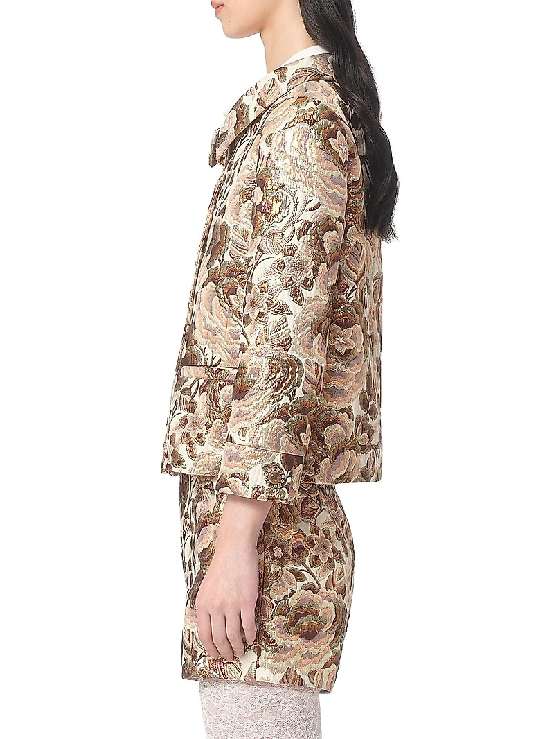 Apres L'hiver Matelasse' Rose Lurex Jacket