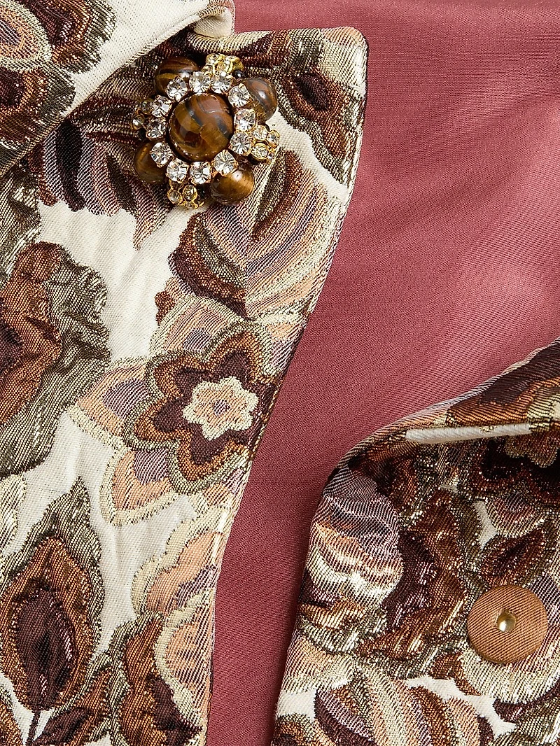 Apres L'hiver Matelasse' Rose Lurex Jacket