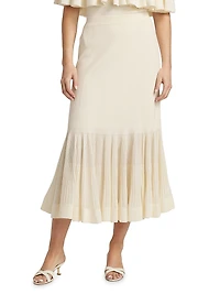 Pleated Midi-Skirt