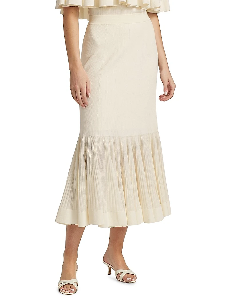 Pleated Midi-Skirt