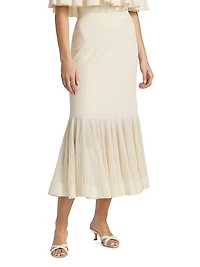 Pleated Midi-Skirt