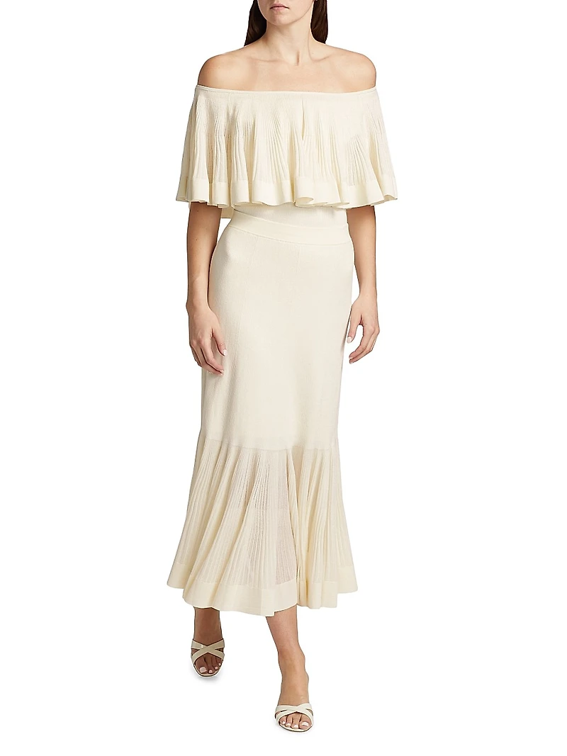 Pleated Midi-Skirt