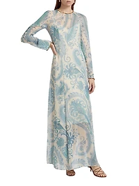 Illuminate Paisley Sheath Maxi Dress