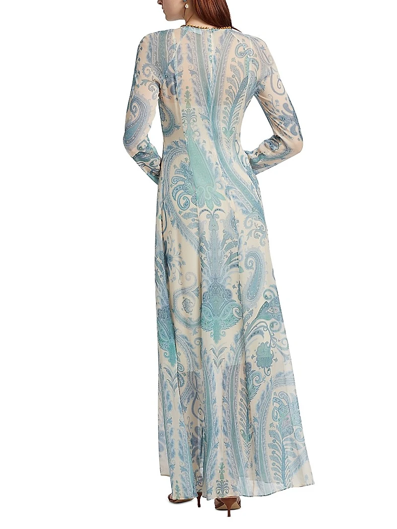 Illuminate Paisley Sheath Maxi Dress