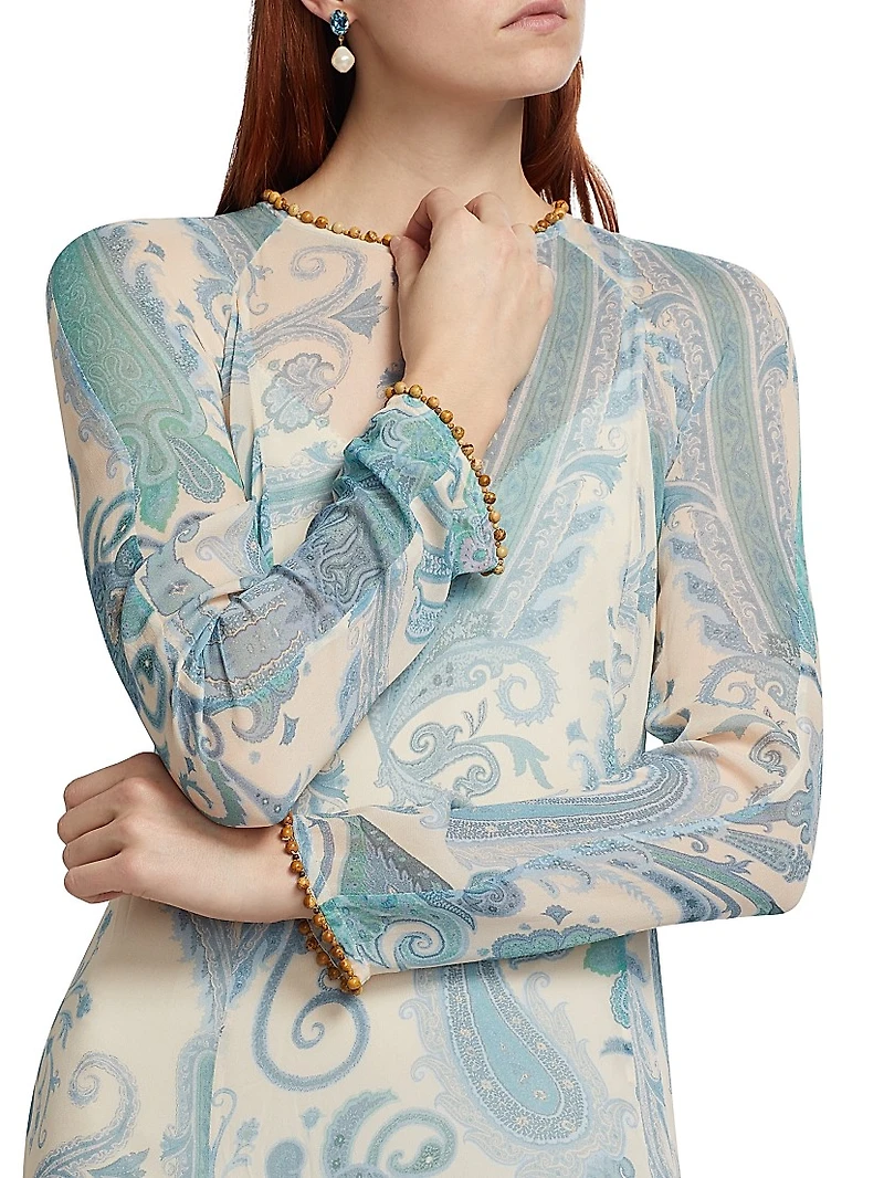 Illuminate Paisley Sheath Maxi Dress