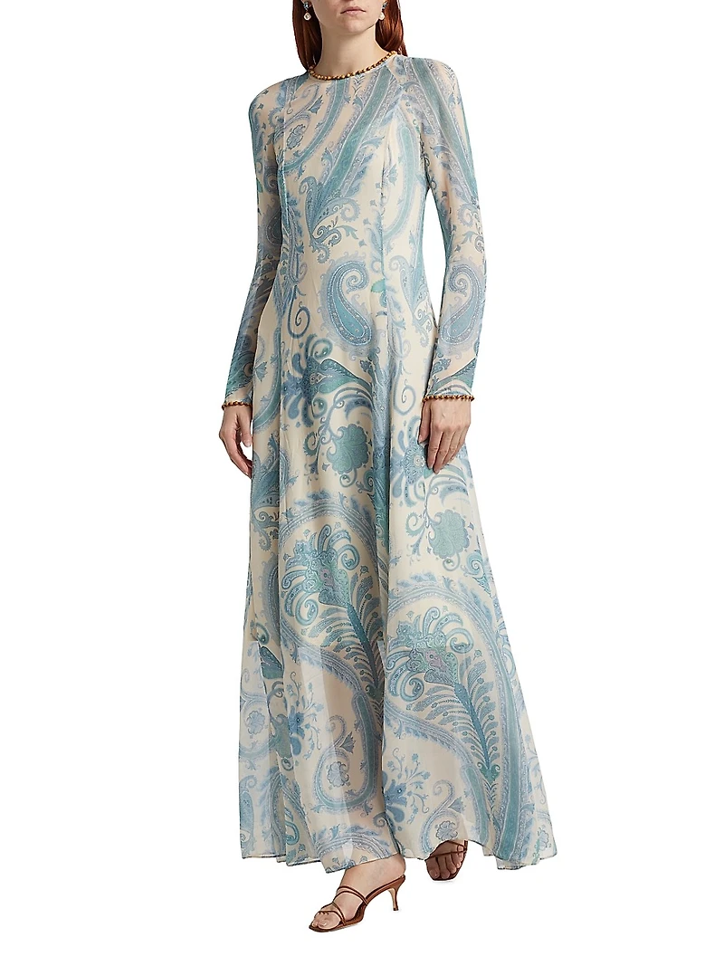 Illuminate Paisley Sheath Maxi Dress