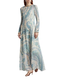 Illuminate Paisley Sheath Maxi Dress