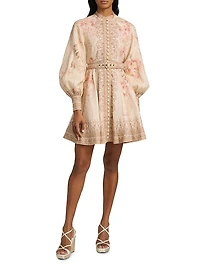 Illuminate Floral Button-Front Minidress