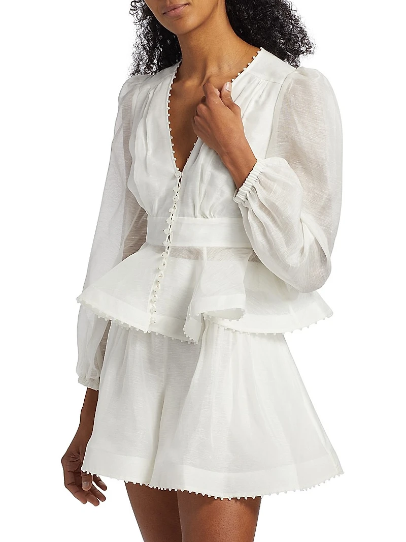 Dawning V-Neck Beaded Blouse