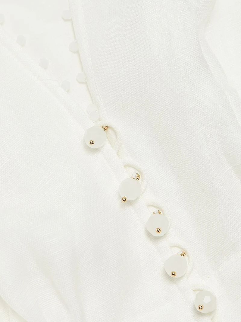 Dawning V-Neck Beaded Blouse
