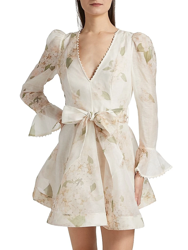 Balance Floral Linen-Silk Minidress