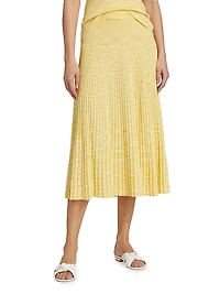 Illuminate Mouline Rib-Knit Midi-Skirt