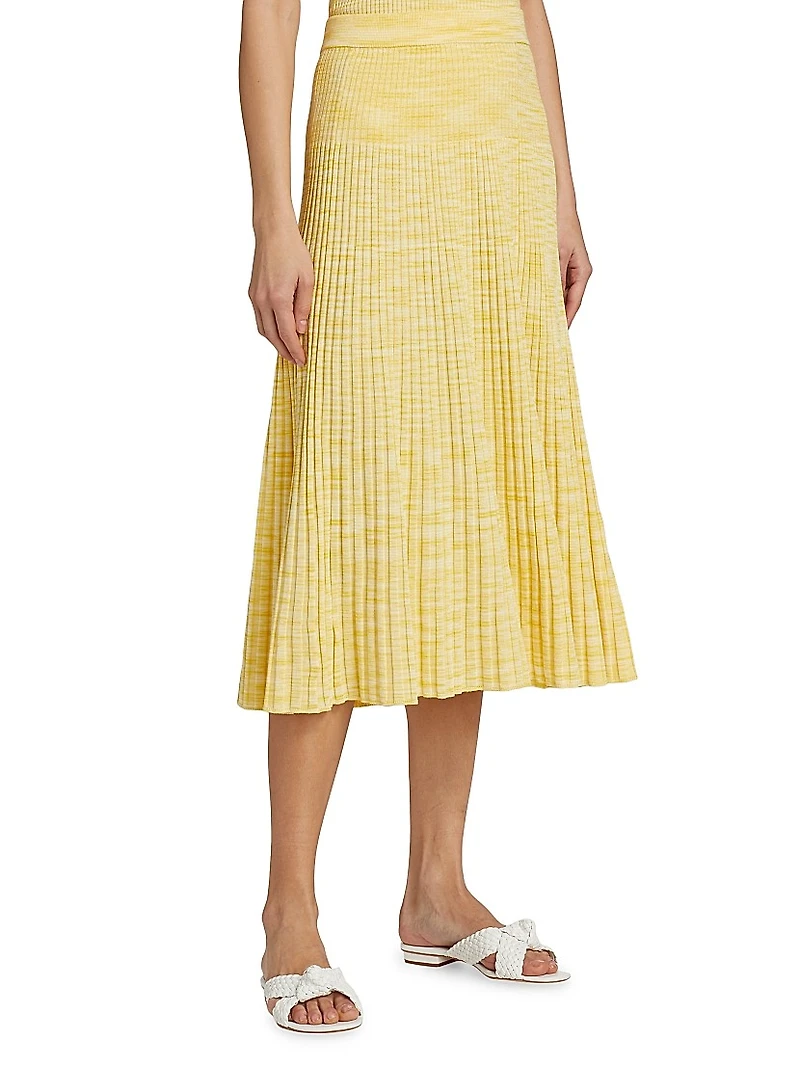 Illuminate Mouline Rib-Knit Midi-Skirt