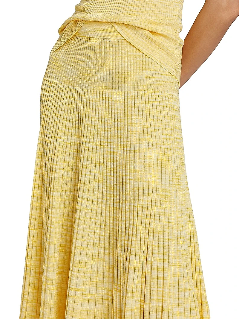 Illuminate Mouline Rib-Knit Midi-Skirt