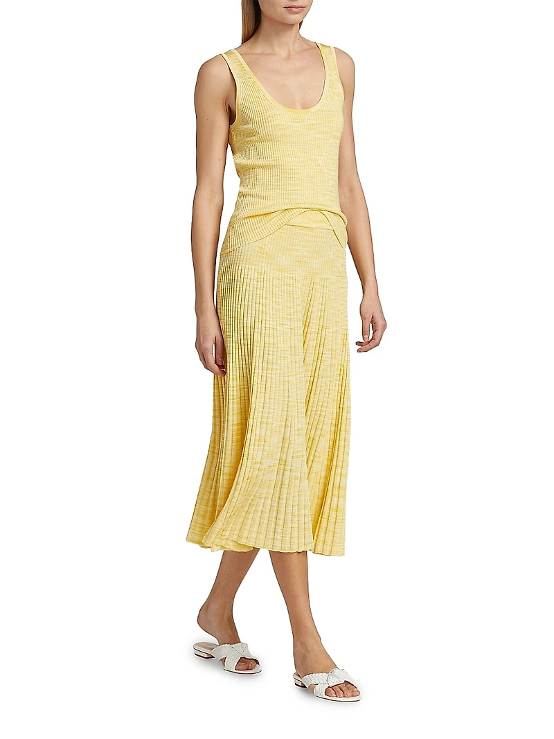 Illuminate Mouline Rib-Knit Midi-Skirt