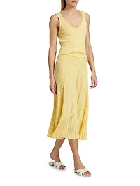 Illuminate Mouline Rib-Knit Midi-Skirt
