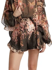 Floral Print Flutter Shorts