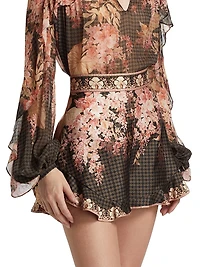 Floral Print Flutter Shorts