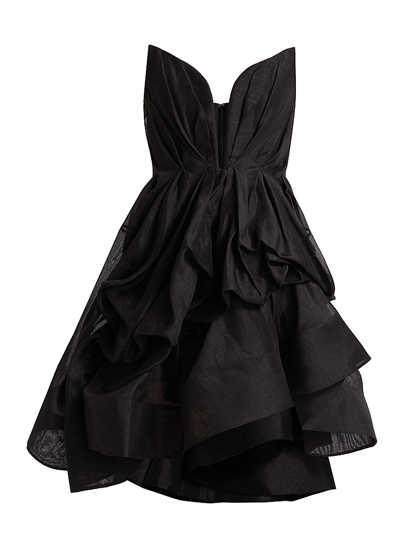 Illuminate Linen-Silk Fit & Flare Minidress