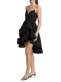 Illuminate Linen-Silk Fit & Flare Minidress