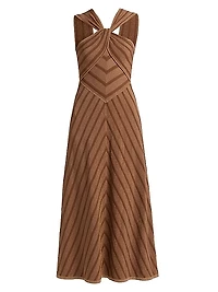 Chevron Halterneck Maxi-Dress