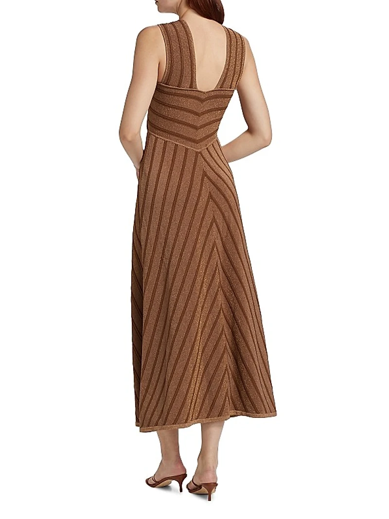 Chevron Halterneck Maxi-Dress
