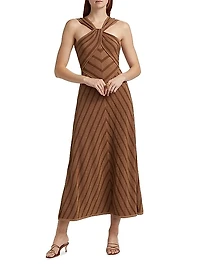 Chevron Halterneck Maxi-Dress
