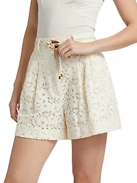 Lace High-Rise Shorts